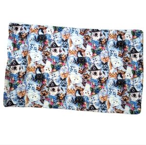 28.5" x 38.5" Cat pillowcase multiple cat collage with flowers/floral background